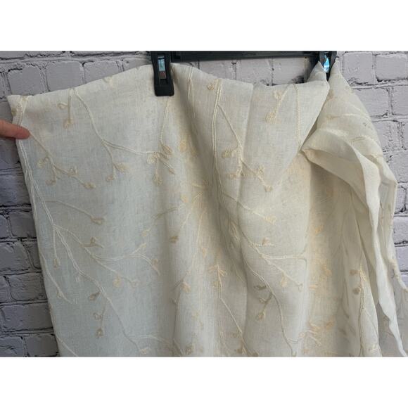 Sheer Embroidered Hidden Tab‎ Top Curtain Drape Panels - Set of 2 - Picture 4 of 5